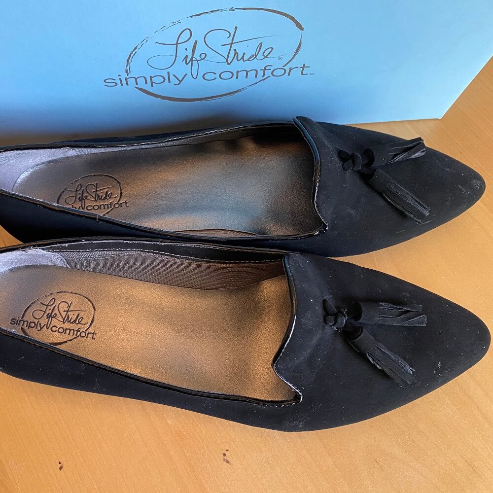 Life Stride Simply Comfort black dress flat, 8.5, New in box